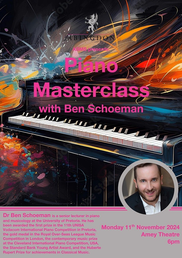 Music Society Piano Masterclass with Ben Schoeman 2024