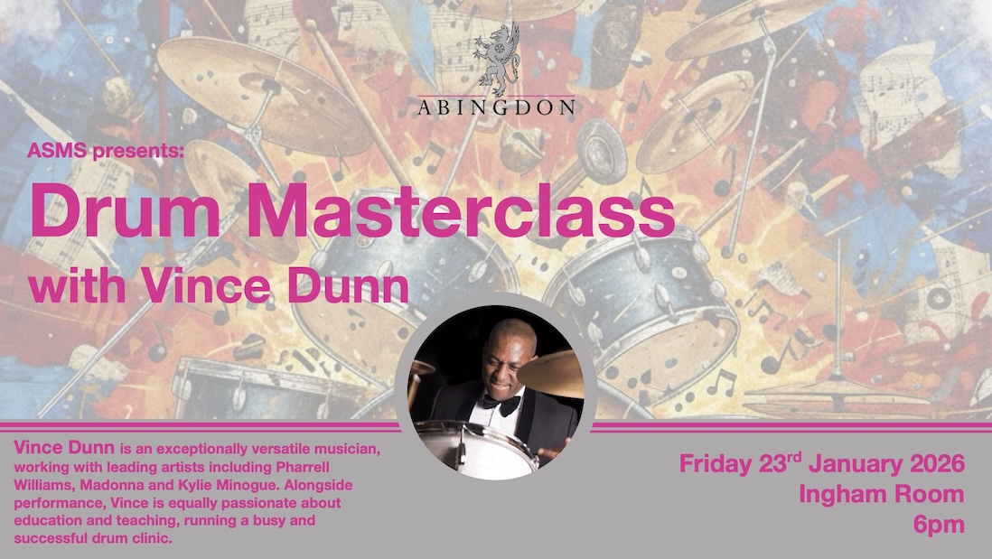 Music Society Drum Masterclass with Vince Dunn