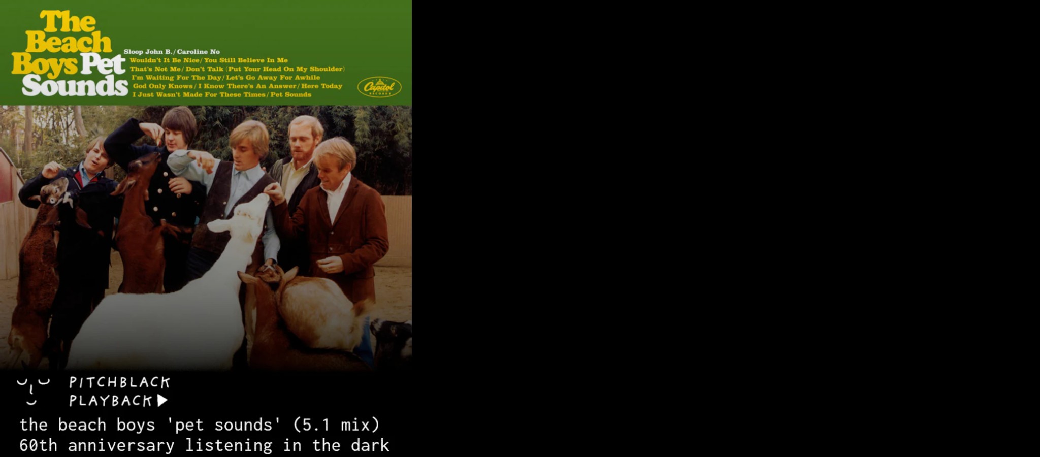Pitchblack Playback: The Beach Boys 'Pet Sounds' (5.1 Mix + Bonus Tracks) - 60th Anniversary