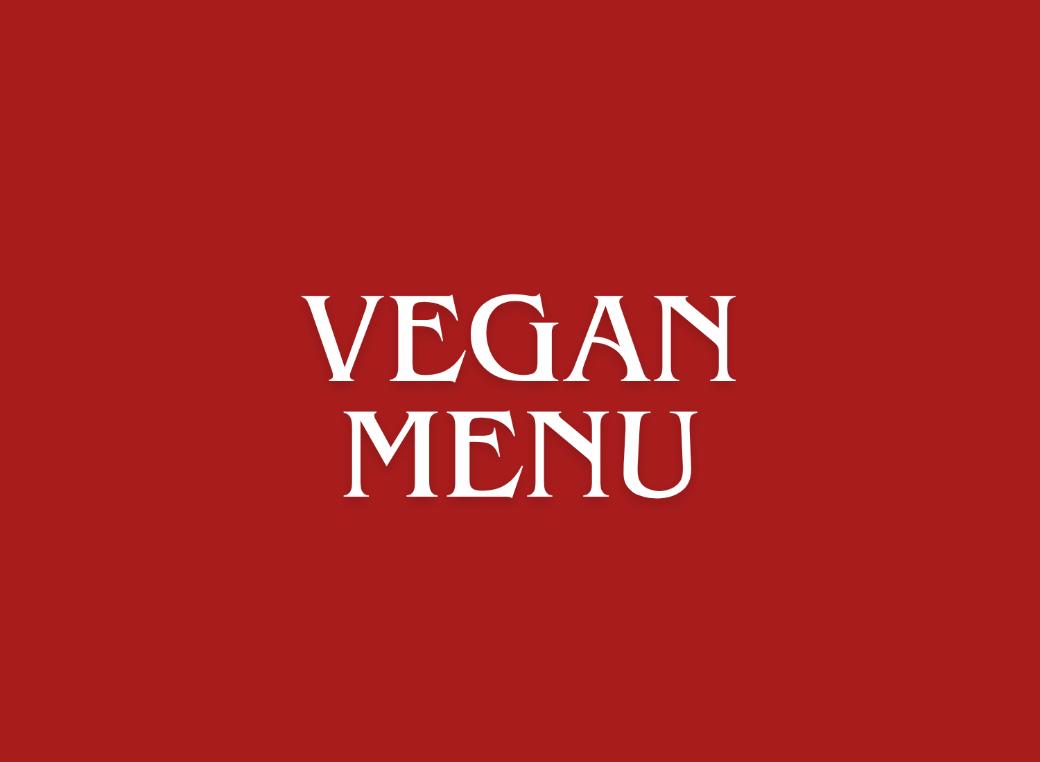 Vegan Menu