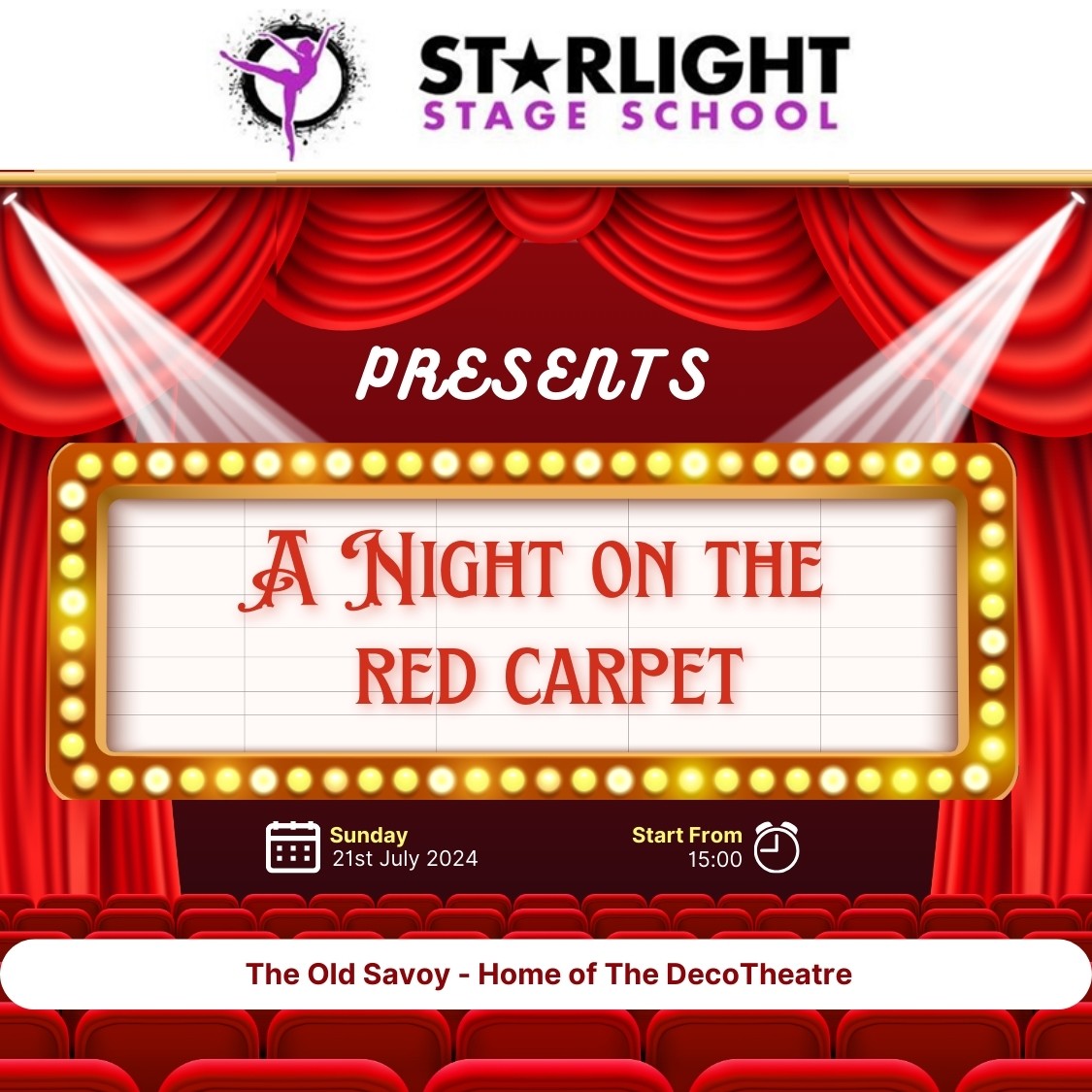 Starlight Stage School presents A Night On The Red Carpet