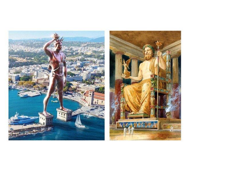 Two Giant Statues – The Colossus of Rhodes and Zeus at Olympia