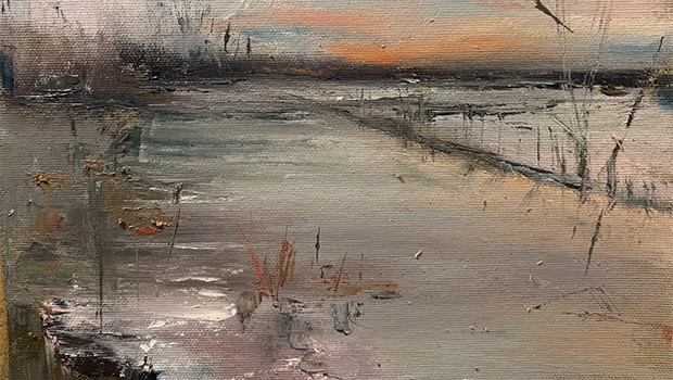 Landscape palette knife oil painting workshop.