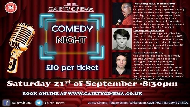 The Gaiety Comedy Night, Sep 21st 2019